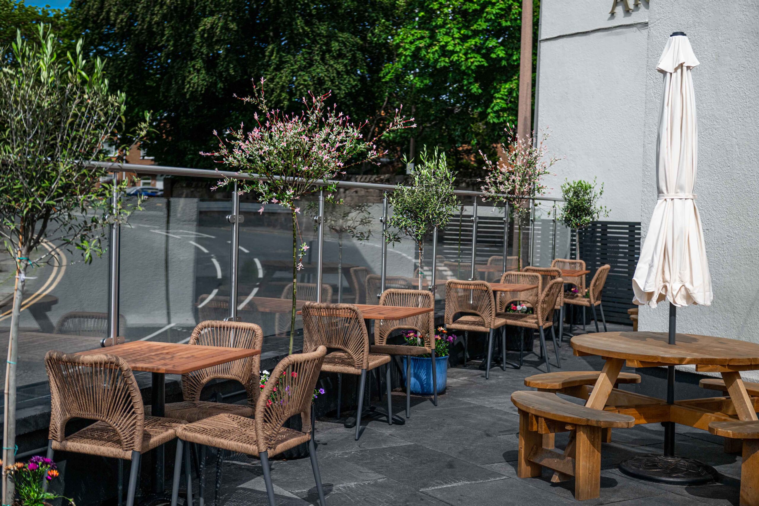 Glass railings Transformation at The Queens Arms